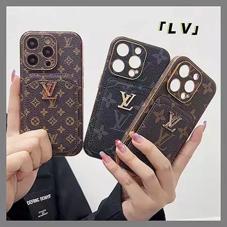 louis vuitton metal logo cardholder electroplated iphone 16/16pro/pro max case