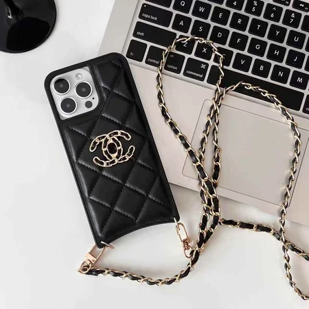 chanel fish - tail lambskin/caviar quilted cross - body chain iphone case
