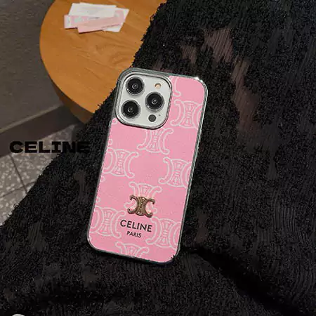 celine pink iphone case with metal logo