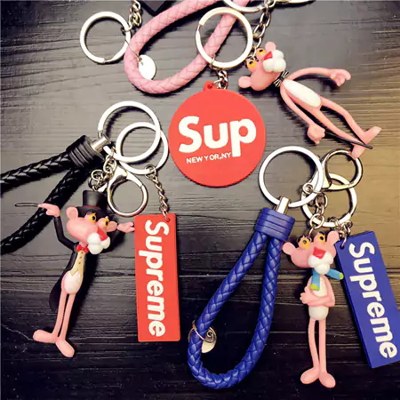 Supreme Pink Panther doll keychain
