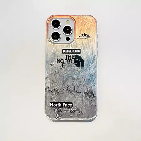 the north face orange snow mountain iphone case
