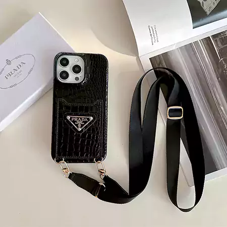 prada crocodile embossed crossbody card holder iphone case