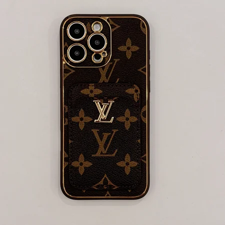 lv gucci gold rimmed gold logo card holder iphone case