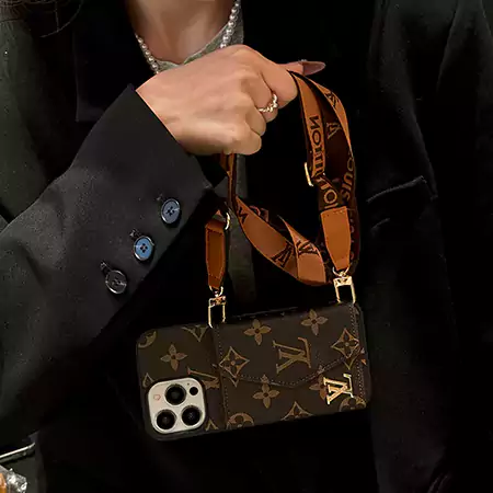 LV monogram accordion card - holder cross - body iPhone case