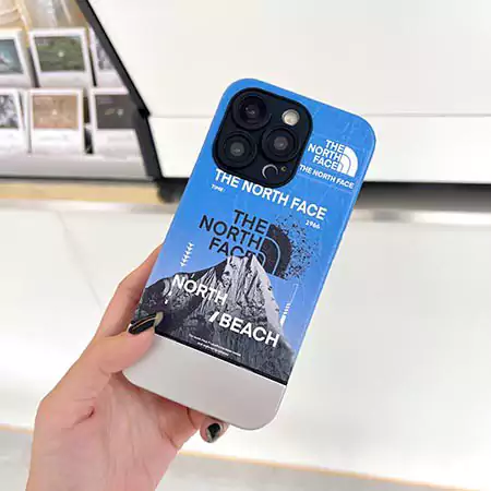 the north face crinkle leather mountain snow iphone 16/16pro/pro max case