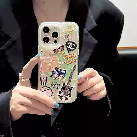 chanel mamba green glitter shell iphone case