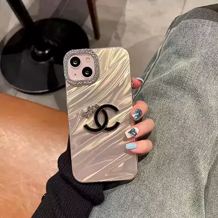 chanel diamond - accented pleated iphone case