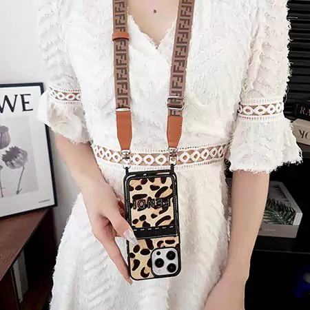 fendi leopard print card holder cross - body iphone case