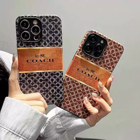 coach brown and black carriage iphone case