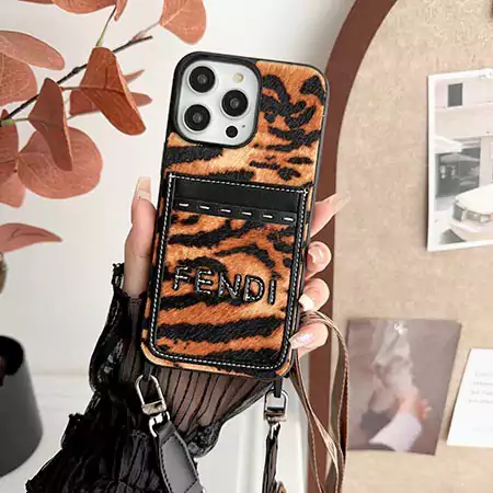 fendi leopard print card holder cross - body iphone case