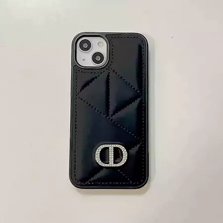 dior folded leather - grain cd logo iphone case