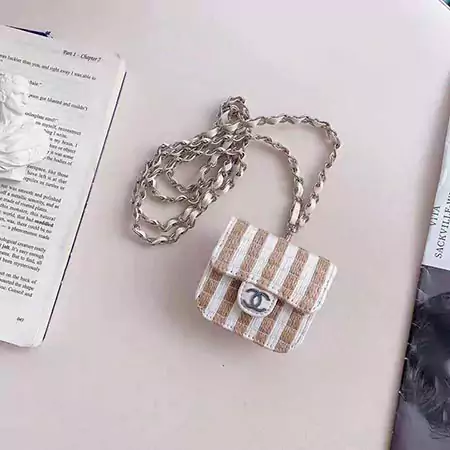 CHANEL - inspired straw - woven universal AirPods case
