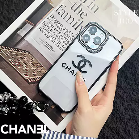 chanel acrylic silver bead chain iphone case