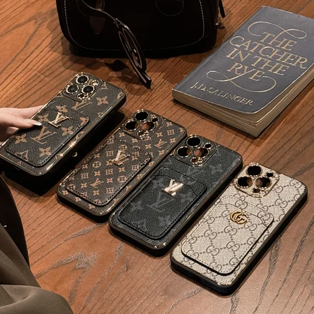 lv gucci gold rimmed gold logo card holder iphone case