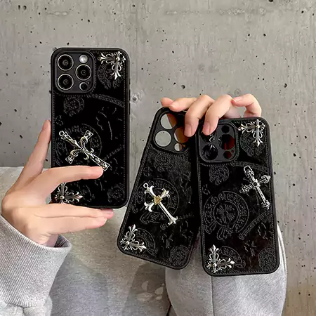 chrome hearts leather full - pattern embossed iphone case