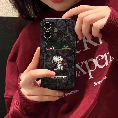 coach snoopy card - holder iphone case