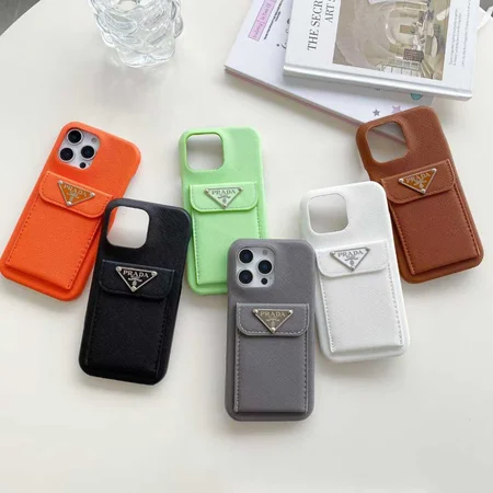 prada cross - grained cardholder half - cover iphone case