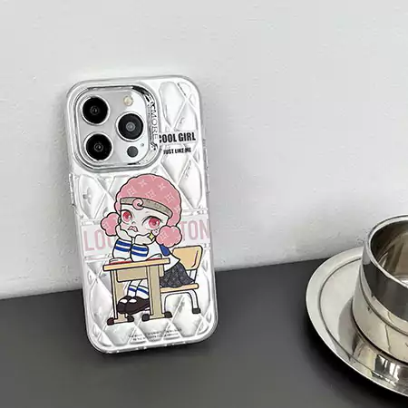 louis vuitton bubble silver diamond matte iphone 16/16pro/pro max case
