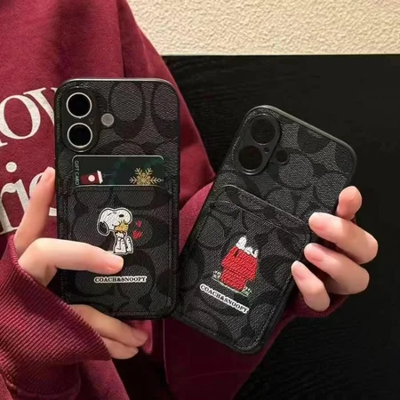 coach snoopy card - holder iphone case
