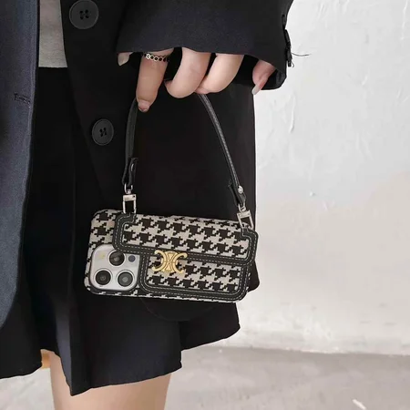 celine houndstooth pattern hand - held iphone case