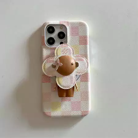 louis vuitton checkered pattern vivienne magnetic stand iphone case