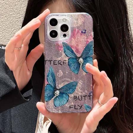 dior rose - pink two - butterflies iphone case