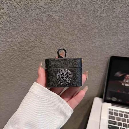 Chrome Hearts - style barrel litchi texture AirPods case