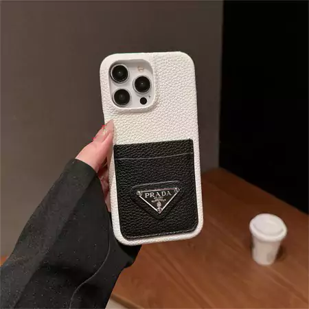 prada lychee - grain color - block card holder iphone case