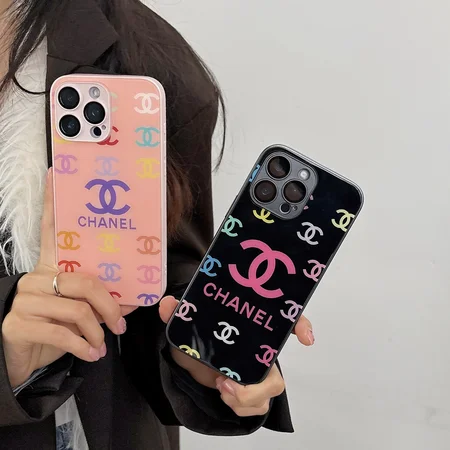 chanel pink and black large - logo petit - style iphone case