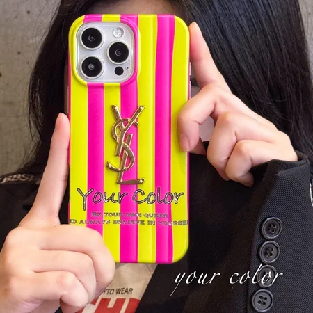 Pink - yellow striped iPhone case