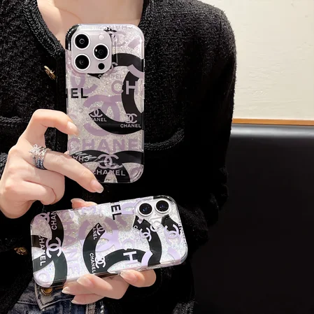 chanel silver foil glitter iphone case