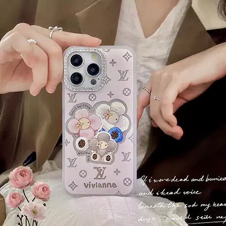 sparkling rhinestone - accented lens chanel flower louis vuitton glitter sunflower iphone case