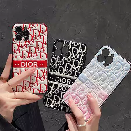 dior three - color embossed logo iphone case
