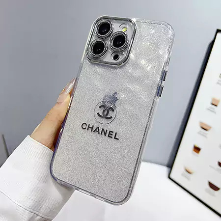 chanel glitter laser logo iphone case