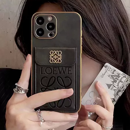 loewe brown black iphone case with card holder