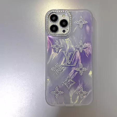 louis vuitton diamond - studded lens golden feather gradient iphone case