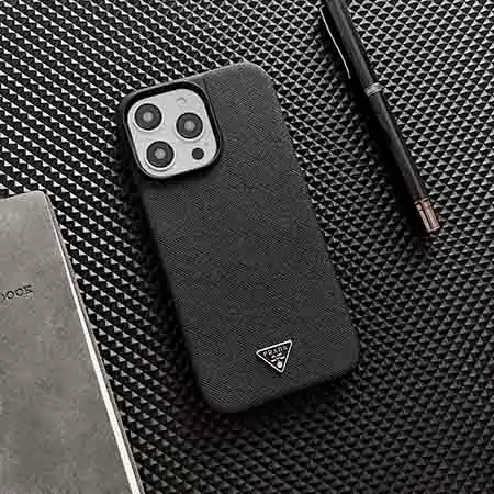 prada black leather iphone 16/16pro/pro max case