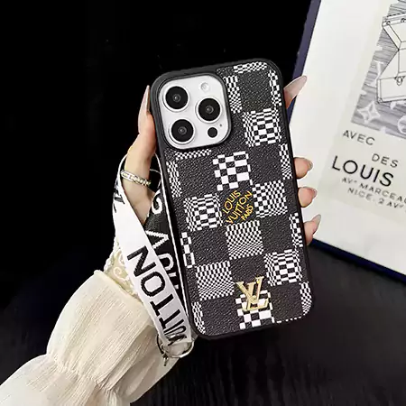 LV iridescent print hand chain iPhone case