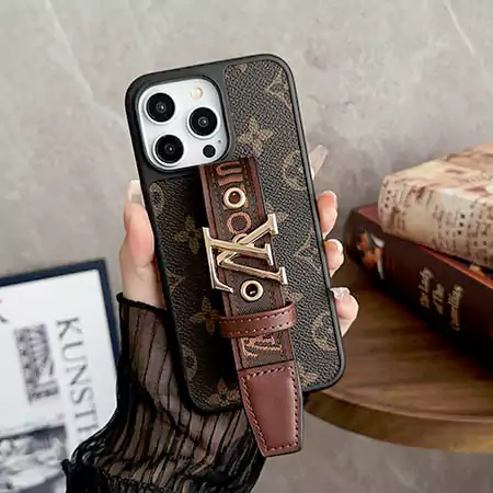 louis vuitton leather - covered belt buckle wrist strap iphone case