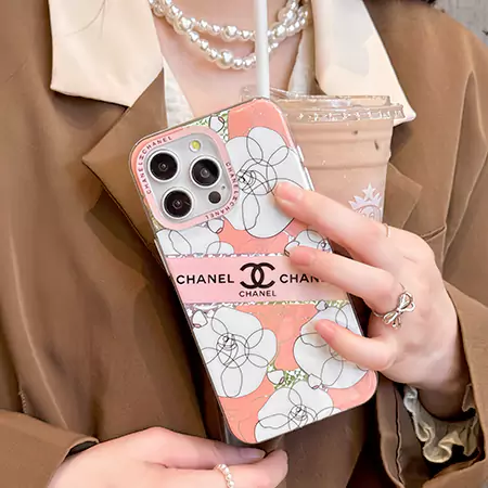 chanel hollowed - out white flower and shattered rhinestone iphone case