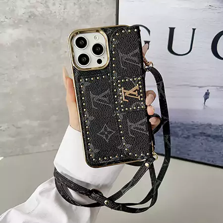 LV rivet card - slot cross - body iPhone case