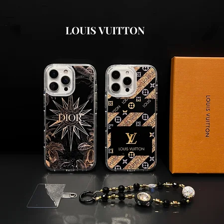dior lv sparkling black - gold shockproof iphone case
