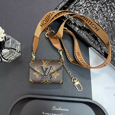 LV - inspired monogram black large - buckle AirPods case