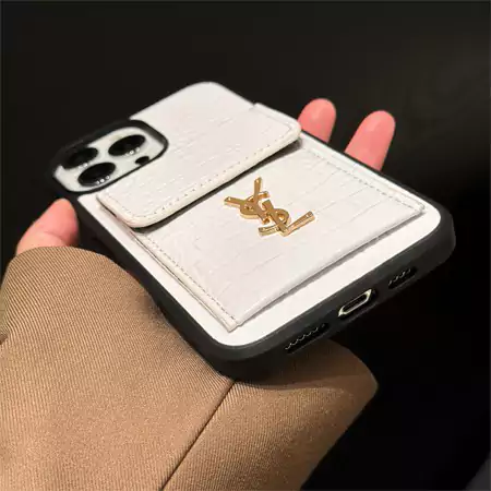 YSL alligator - grain leather card holder iphone case