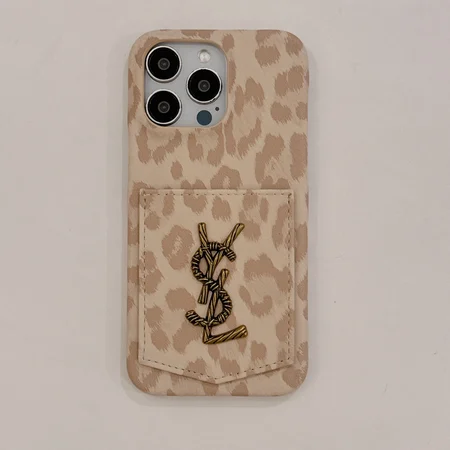 ysl leopard print card holder iphone case