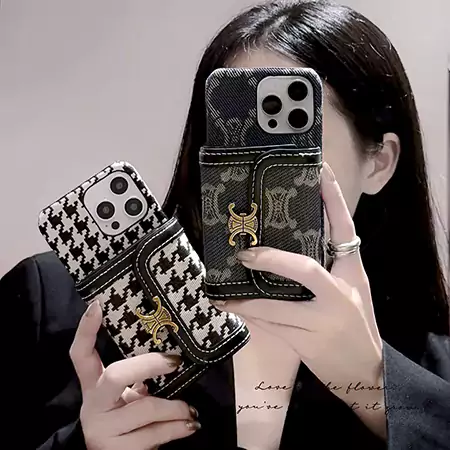 celine vintage houndstooth accordion card holder iphone case