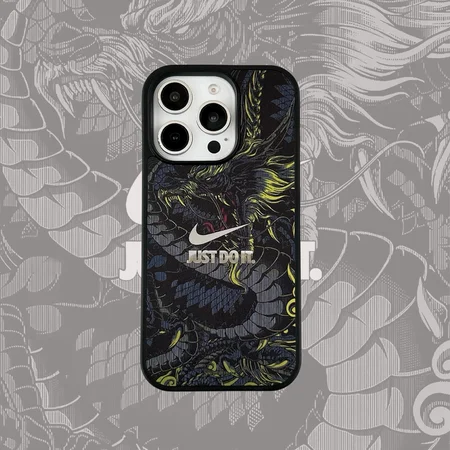 dragon patterned nike iphone case