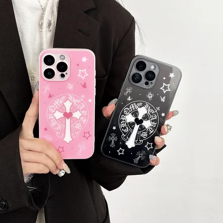 chrome hearts pink and black iphone case