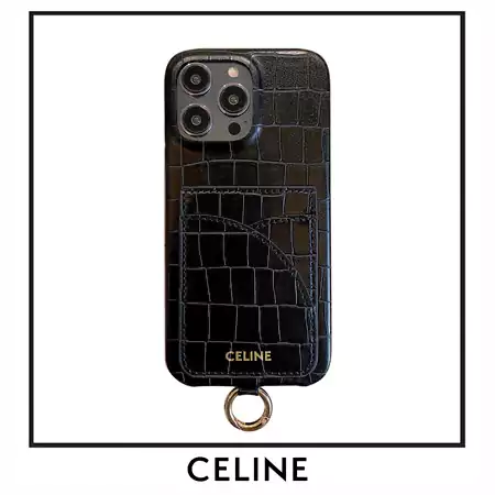 celine alligator - embossed card holder cross - body ring - holder iphone case