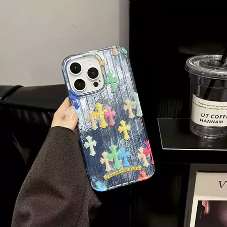 chrome hearts cross motif iphone case